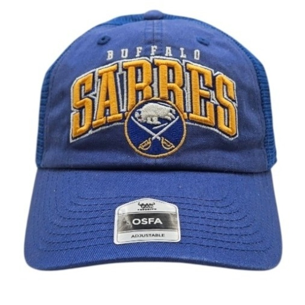 Buffalo Sabres Hat Blue Snap Back Cap Mens Adjustable Mesh Fan Favorite NHL‎ New - Picture 2 of 8